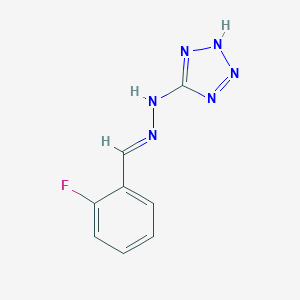 molecular formula C8H7FN6 B274063 Benzaldehyde, 2-fluoro-, 5-tetrazolylhydrazone 