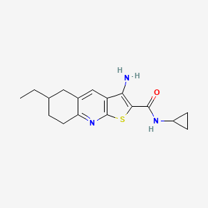 3-amino-N-cyclopropyl-6-ethyl-5,6,7,8-tetrahydrothieno[2,3-b]quinoline-2-carboxamide