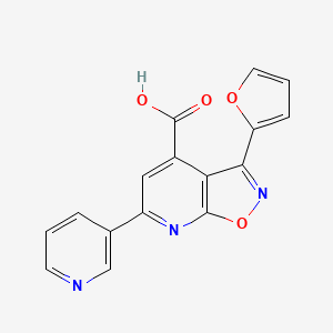 3-(Furan-2-yl)-6-(pyridin-3-yl)-[1,2]oxazolo[5,4-b]pyridine-4-carboxylic acid