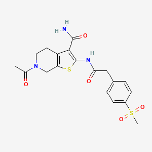 6-Acetyl-2-(2-(4-(methylsulfonyl)phenyl)acetamido)-4,5,6,7-tetrahydrothieno[2,3-c]pyridine-3-carboxamide