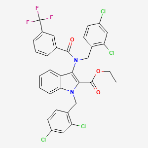 Ethyl 1-(2,4-dichlorobenzyl)-3-((2,4-dichlorobenzyl)(3-(trifluoromethyl)benzoyl)amino)-1H-indole-2-carboxylate