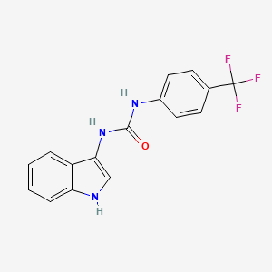 molecular formula C16H12F3N3O B2740658 1-(1H-indol-3-yl)-3-(4-(trifluoromethyl)phenyl)urea CAS No. 941927-02-2