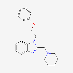 molecular formula C21H25N3O B2740665 {2-[2-(Piperidylmethyl)benzimidazolyl]ethoxy}benzene CAS No. 891369-08-7