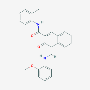 molecular formula C26H22N2O3 B274067 (4Z)-4-[(2-methoxyanilino)methylidene]-N-(2-methylphenyl)-3-oxonaphthalene-2-carboxamide 