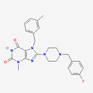 8-{4-[(4-Fluorophenyl)methyl]piperazinyl}-3-methyl-7-[(3-methylphenyl)methyl]-1,3,7-trihydropurine-2,6-dione