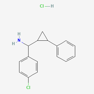 molecular formula C16H17Cl2N B2740678 (4-Chlorophenyl)(2-phenylcyclopropyl)methanamine hydrochloride CAS No. 2230803-45-7