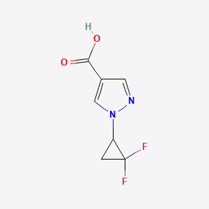 molecular formula C7H6F2N2O2 B2740684 1-(2,2-Difluorocyclopropyl)-1H-pyrazole-4-carboxylic acid CAS No. 2172240-86-5