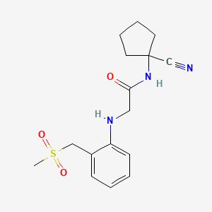 molecular formula C16H21N3O3S B2740685 N-(1-cyanocyclopentyl)-2-{[2-(methanesulfonylmethyl)phenyl]amino}acetamide CAS No. 1241172-99-5