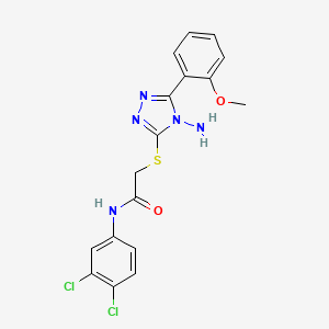 molecular formula C17H15Cl2N5O2S B2740687 2-[[4-氨基-5-(2-甲氧基苯基)-1,2,4-三唑-3-基]硫基]-N-(3,4-二氯苯基)乙酰胺 CAS No. 734537-06-5