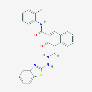 (4Z)-4-[[2-(1,3-benzothiazol-2-yl)hydrazinyl]methylidene]-N-(2-methylphenyl)-3-oxonaphthalene-2-carboxamide