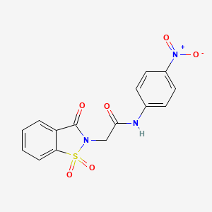 molecular formula C15H11N3O6S B2740691 2-(1,1-dioxido-3-oxobenzo[d]isothiazol-2(3H)-yl)-N-(4-nitrophenyl)acetamide CAS No. 454251-09-3