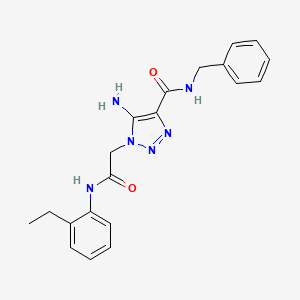 molecular formula C20H22N6O2 B2740697 5-amino-N-benzyl-1-[2-(2-ethylanilino)-2-oxoethyl]triazole-4-carboxamide CAS No. 895651-77-1