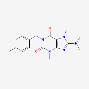 molecular formula C17H21N5O2 B2740707 8-(dimethylamino)-3,7-dimethyl-1-(4-methylbenzyl)-1H-purine-2,6(3H,7H)-dione CAS No. 879072-27-2