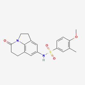 molecular formula C19H20N2O4S B2740709 4-methoxy-3-methyl-N-(4-oxo-2,4,5,6-tetrahydro-1H-pyrrolo[3,2,1-ij]quinolin-8-yl)benzenesulfonamide CAS No. 903293-12-9