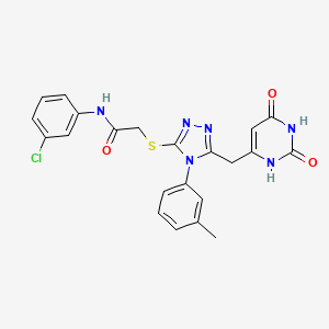 molecular formula C22H19ClN6O3S B2740710 N-(3-chlorophenyl)-2-[[5-[(2,4-dioxo-1H-pyrimidin-6-yl)methyl]-4-(3-methylphenyl)-1,2,4-triazol-3-yl]sulfanyl]acetamide CAS No. 852047-57-5