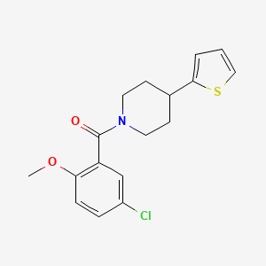 molecular formula C17H18ClNO2S B2740717 (5-Chloro-2-methoxyphenyl)(4-(thiophen-2-yl)piperidin-1-yl)methanone CAS No. 1396815-36-3