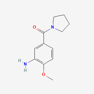 molecular formula C12H16N2O2 B2740723 2-Methoxy-5-[(pyrrolidin-1-yl)carbonyl]aniline CAS No. 926215-17-0