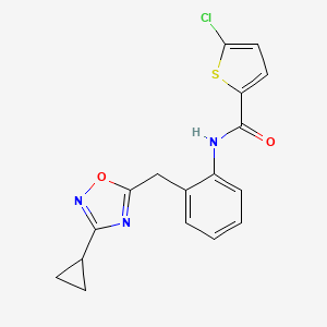 molecular formula C17H14ClN3O2S B2740728 5-氯-N-(2-((3-环丙基-1,2,4-噁二唑-5-基甲基)苯基)噻吩-2-基甲酰胺 CAS No. 1797962-38-9