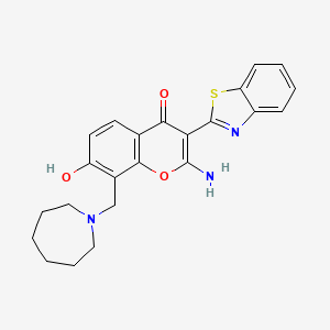 molecular formula C23H23N3O3S B2740743 2-amino-8-(azepan-1-ylmethyl)-3-(benzo[d]thiazol-2-yl)-7-hydroxy-4H-chromen-4-one CAS No. 610759-81-4
