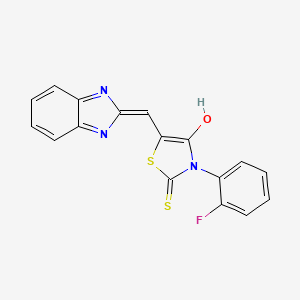 (Z)-5-((1H-benzo[d]imidazol-2-yl)methylene)-3-(2-fluorophenyl)-2-thioxothiazolidin-4-one