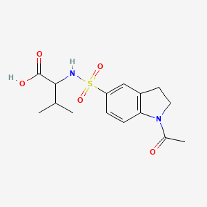 molecular formula C15H20N2O5S B2740751 2-{[(1-Acetyl-2,3-dihydro-1H-indol-5-YL)sulfonyl]-amino}-3-methylbutanoic acid CAS No. 108583-92-2