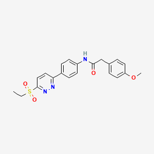 molecular formula C21H21N3O4S B2740755 N-(4-(6-(ethylsulfonyl)pyridazin-3-yl)phenyl)-2-(4-methoxyphenyl)acetamide CAS No. 921839-50-1