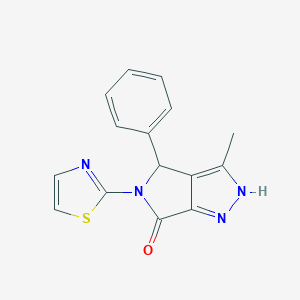 molecular formula C15H12N4OS B274076 3-methyl-4-phenyl-5-(1,3-thiazol-2-yl)-4,5-dihydropyrrolo[3,4-c]pyrazol-6(1H)-one 
