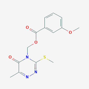 (6-Methyl-3-methylsulfanyl-5-oxo-1,2,4-triazin-4-yl)methyl 3-methoxybenzoate