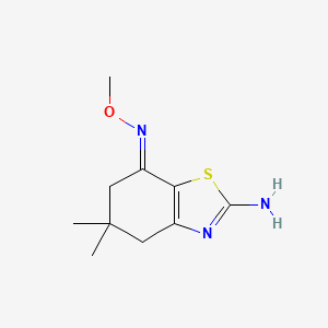 molecular formula C10H15N3OS B2740768 (7E)-7-(methoxyimino)-5,5-dimethyl-4,5,6,7-tetrahydro-1,3-benzothiazol-2-amine CAS No. 1025228-72-1