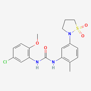 molecular formula C18H20ClN3O4S B2740776 1-(5-氯-2-甲氧基苯基)-3-(5-(1,1-二氧代异噻唑啉-2-基)-2-甲基苯基)脲 CAS No. 1203177-82-5