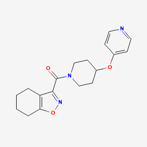 molecular formula C18H21N3O3 B2740790 (4-(Pyridin-4-yloxy)piperidin-1-yl)(4,5,6,7-tetrahydrobenzo[d]isoxazol-3-yl)methanone CAS No. 2034429-71-3