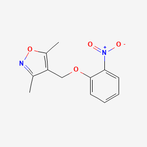 molecular formula C12H12N2O4 B2740795 3,5-Dimethyl-4-[(2-nitrophenoxy)methyl]isoxazole CAS No. 936822-40-1