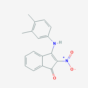 molecular formula C17H14N2O3 B274081 3-(3,4-dimethylanilino)-2-nitro-1H-inden-1-one 