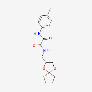 molecular formula C17H22N2O4 B2740812 N1-(1,4-二氧杂螺[4.4]壬烷-2-基甲基)-N2-(对甲苯基)草酰胺 CAS No. 899734-22-6