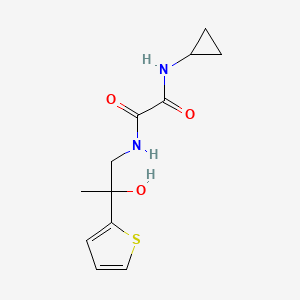 molecular formula C12H16N2O3S B2740815 N1-cyclopropyl-N2-(2-hydroxy-2-(thiophen-2-yl)propyl)oxalamide CAS No. 1351598-47-4