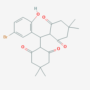 molecular formula C23H27BrO5 B274082 2-[(5-Bromo-2-hydroxyphenyl)(2-hydroxy-4,4-dimethyl-6-oxo-1-cyclohexen-1-yl)methyl]-5,5-dimethyl-1,3-cyclohexanedione 