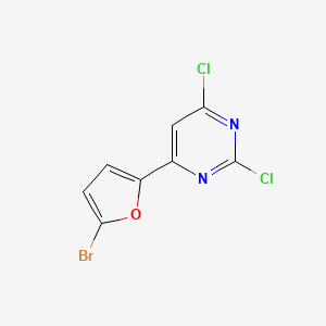 molecular formula C8H3BrCl2N2O B2740823 4-(5-Bromofuran-2-yl)-2,6-dichloropyrimidine CAS No. 908141-98-0