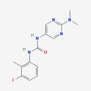 molecular formula C14H16FN5O B2740825 1-(2-(Dimethylamino)pyrimidin-5-yl)-3-(3-fluoro-2-methylphenyl)urea CAS No. 1396785-68-4