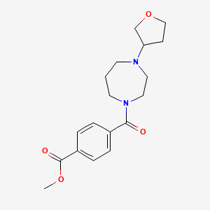 molecular formula C18H24N2O4 B2740827 Methyl 4-(4-(tetrahydrofuran-3-yl)-1,4-diazepane-1-carbonyl)benzoate CAS No. 2310121-36-7