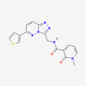 molecular formula C17H14N6O2S B2740860 1-methyl-2-oxo-N-((6-(thiophen-3-yl)-[1,2,4]triazolo[4,3-b]pyridazin-3-yl)methyl)-1,2-dihydropyridine-3-carboxamide CAS No. 1904178-64-8