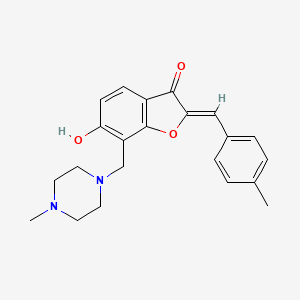 molecular formula C22H24N2O3 B2740861 (2Z)-6-hydroxy-2-[(4-methylphenyl)methylidene]-7-[(4-methylpiperazin-1-yl)methyl]-1-benzofuran-3-one CAS No. 869078-25-1