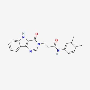 N-(3,4-dimethylphenyl)-3-(4-oxo-4,5-dihydro-3H-pyrimido[5,4-b]indol-3-yl)propanamide