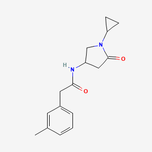 molecular formula C16H20N2O2 B2740867 N-(1-cyclopropyl-5-oxopyrrolidin-3-yl)-2-(m-tolyl)acetamide CAS No. 1396854-35-5