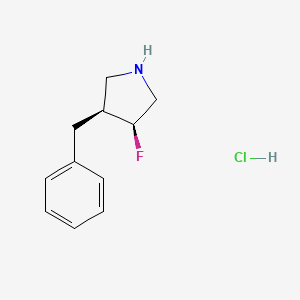 molecular formula C11H15ClFN B2740879 (3S,4S)-3-Benzyl-4-fluoropyrrolidine;hydrochloride CAS No. 2138125-96-7