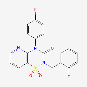 B2740889 2-(2-fluorobenzyl)-4-(4-fluorophenyl)-2H-pyrido[2,3-e][1,2,4]thiadiazin-3(4H)-one 1,1-dioxide CAS No. 1251681-52-3