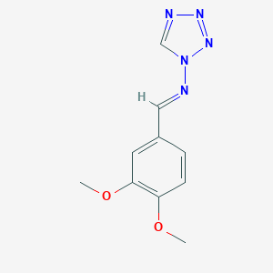 molecular formula C10H11N5O2 B274089 Tetrazole, 1-(3,4-dimethoxybenzylidenamino)- 