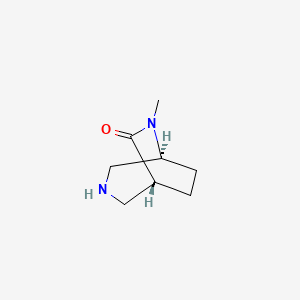 molecular formula C8H14N2O B2740902 rac-(1R,5S)-6-甲基-3,6-二氮杂双环[3.2.2]壬烷-7-酮 CAS No. 1820570-33-9