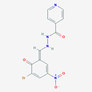 molecular formula C13H9BrN4O4 B274091 N'-[(E)-(5-bromo-3-nitro-6-oxocyclohexa-2,4-dien-1-ylidene)methyl]pyridine-4-carbohydrazide 