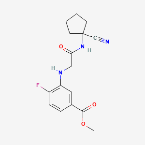 molecular formula C16H18FN3O3 B2740916 Methyl 3-({[(1-cyanocyclopentyl)carbamoyl]methyl}amino)-4-fluorobenzoate CAS No. 1252323-39-9