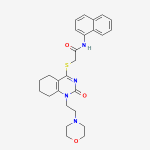 2-((1-(2-morpholinoethyl)-2-oxo-1,2,5,6,7,8-hexahydroquinazolin-4-yl)thio)-N-(naphthalen-1-yl)acetamide